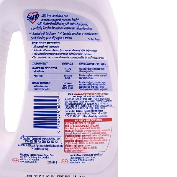 Ultra White Sard Wonder Stain Remover - 2kg
