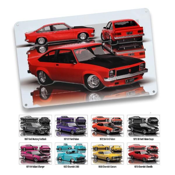 Cars Metal Legends Collection Tin Signs - 20cm x 30cm