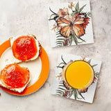 Load image into Gallery viewer, 4 Pack Cinnamon Butterfly Ceramic Coaster Gift Box - 10cm x 10cm