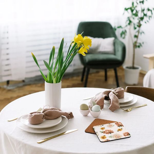 6 Pack Rose Family Coaster - 10cm x 10cm