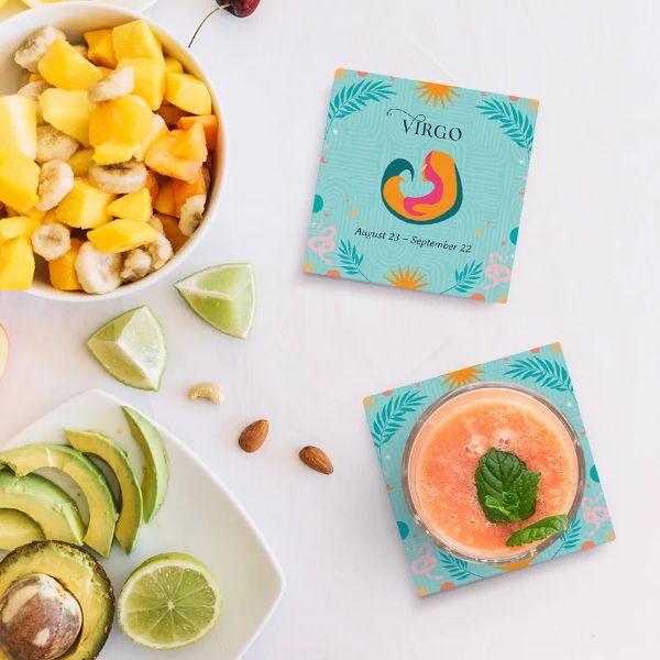 4 Pack Ceramic Zodiac Virgo Coaster Gift Box