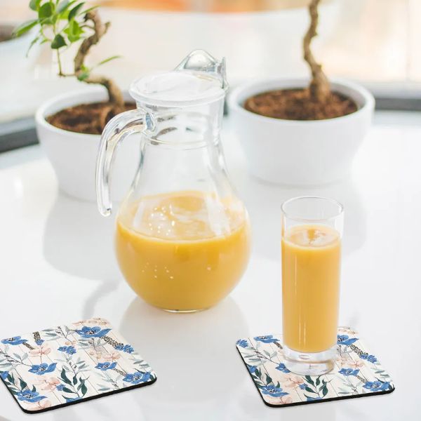 6 Pack Wren Floral Coaster - 10cm x 10cm