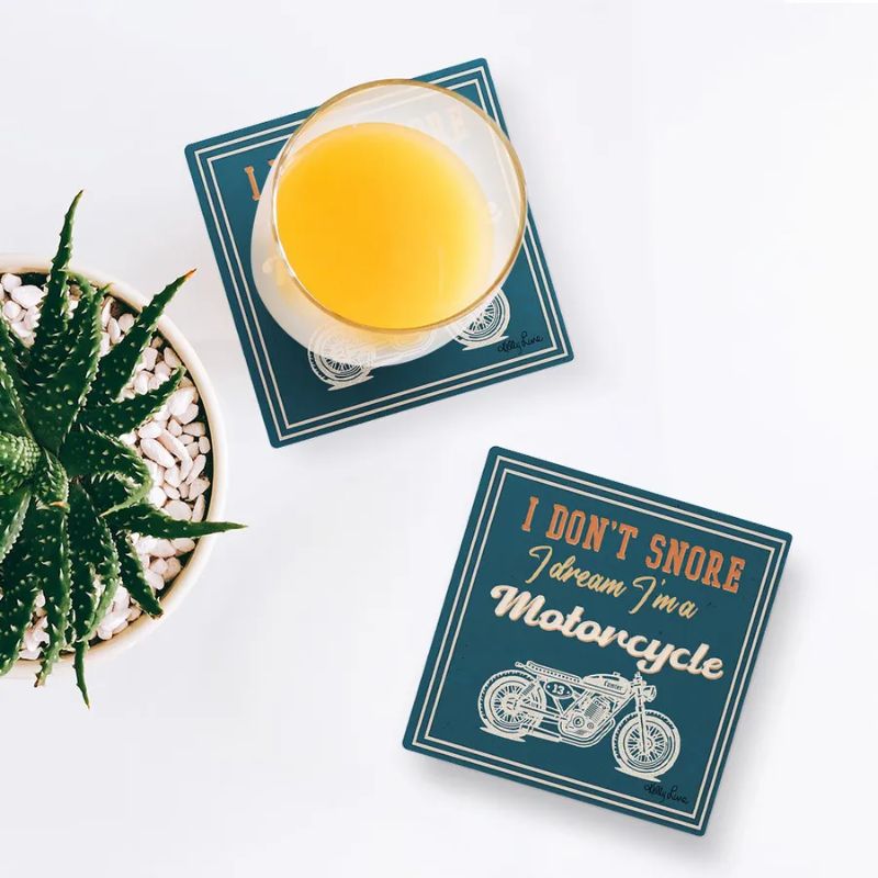 Set of 4 Fathers Day Vintage 3 Square Ceramic Coasters - 10cm x 10cm