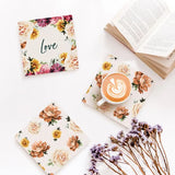 Load image into Gallery viewer, 4 Pack Rose Ceramic Coaster Gift Box - 10cm x 10cm