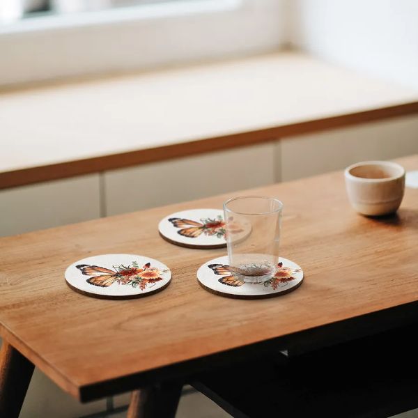 6 Pack Cinnamon Round Coaster - 10cm