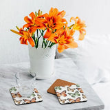 Load image into Gallery viewer, 6 Pack Cinnamon Butterfly Pattern Coaster - 10cm x 10cm