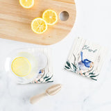 Load image into Gallery viewer, 4 Pack Wren Ceramic Blessed Coaster Gift Box - 10cm x 10cm