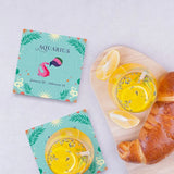 Load image into Gallery viewer, 4 Pack Ceramic Zodiac Aquarius Coaster Gift Box