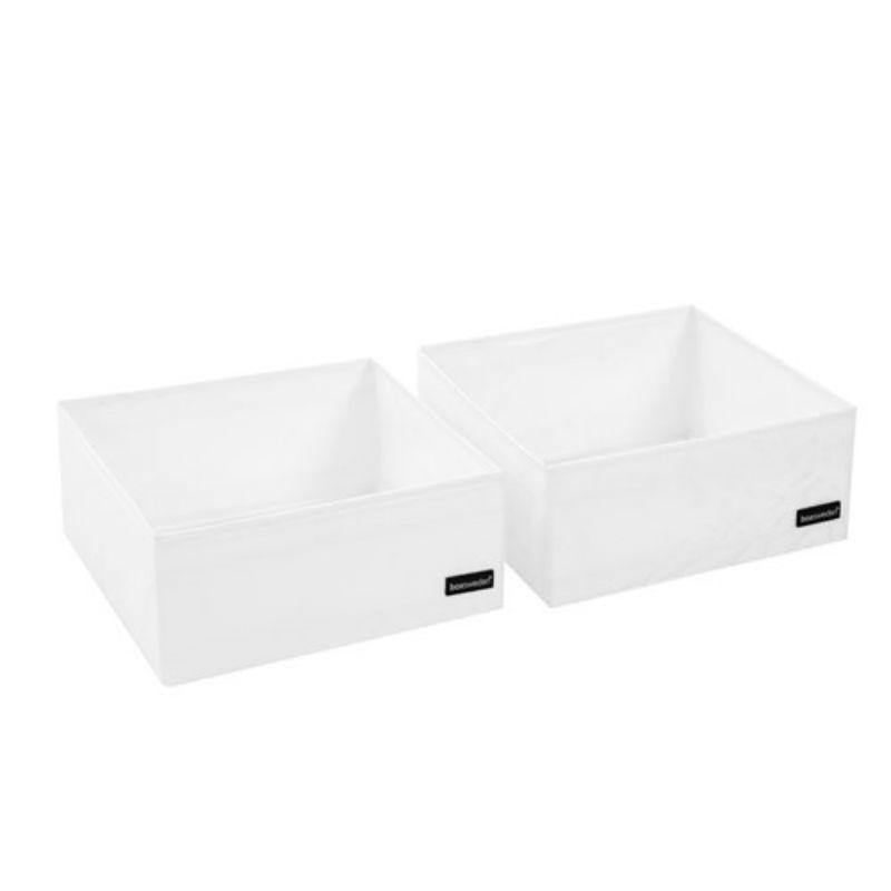 2 Pack White Kloset Storage Cube - 28cm x 28cm x 13cm - The Base Warehouse