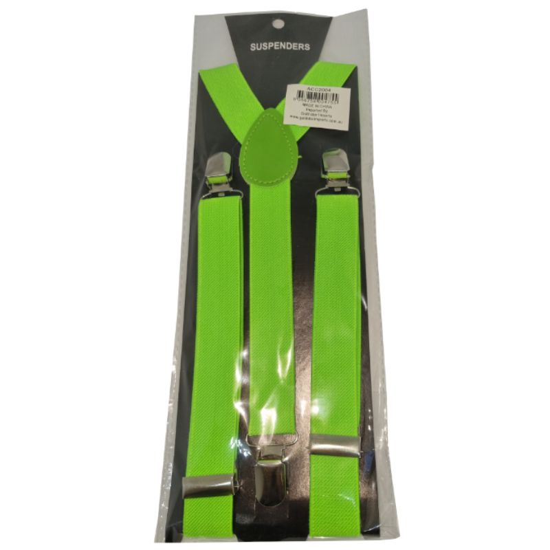Neon Green Suspenders