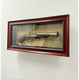 Load image into Gallery viewer, Antique Plastic Gun Timber Frame with Glass Face - 56cm x 27cm x 9.5cm