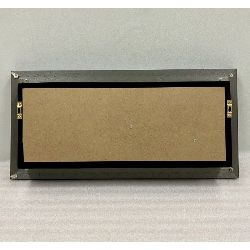 Antique Plastic Gun Timber Frame with Glass Face - 56cm x 27cm x 9.5cm