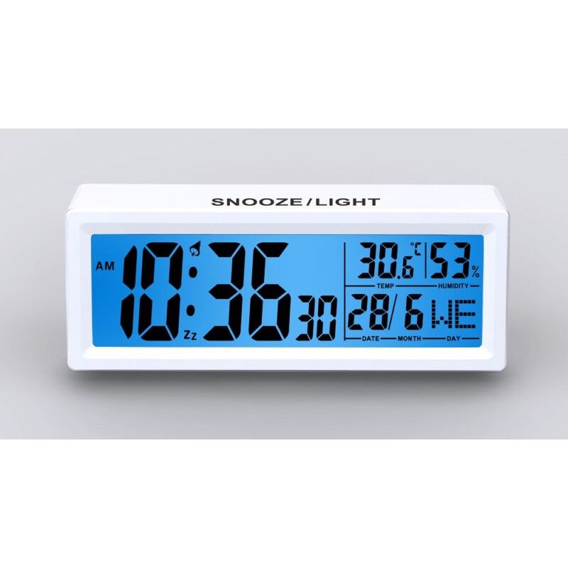 Multifunction LCD Table Clock - 14.8cm x 5.8cm x 5.2cm