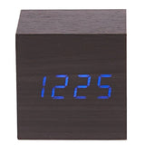 Load image into Gallery viewer, Black LED Wooden Cube Table Clock - 6cm x 6cm x 6cm