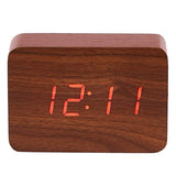 Load image into Gallery viewer, Brown Wooden Cuboid LED Table Clock - 10cm x 7cm x 4.3cm
