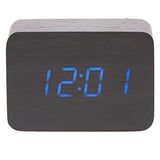 Load image into Gallery viewer, Black Wooden Cuboid LED Table Clock - 10cm x 7cm x 4.3cm
