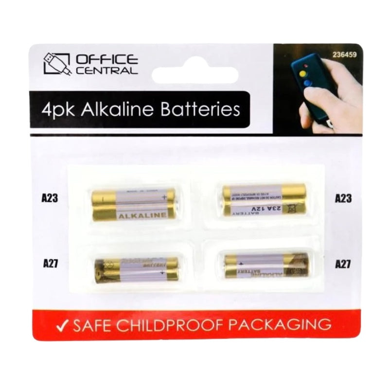 4 Pack A23 & A27 Alkaline Batteries