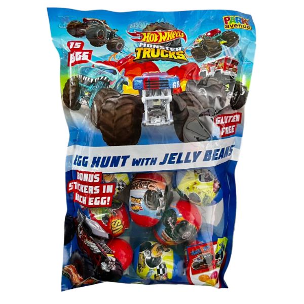15 Pack Hot Wheel Gluten Free Egg Hunt With Jelly Beans