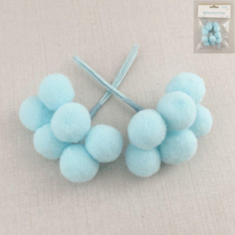 12 Pack Blue Pom Pom Picks