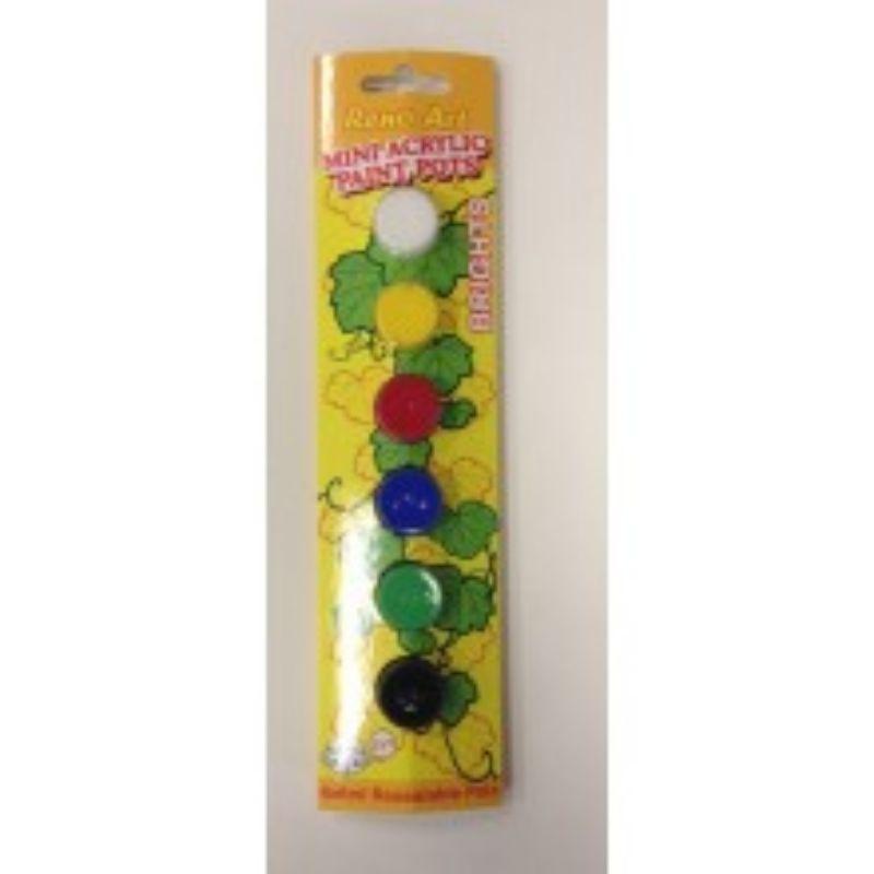 6 Bright Colour Mini Acrylic Paint Pots - 6ml