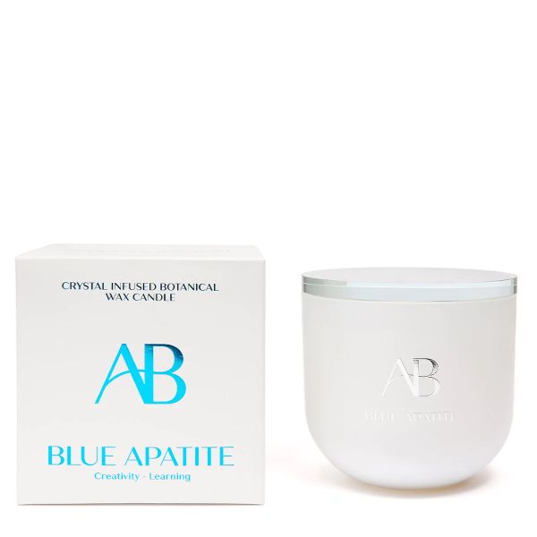 Blue Apatite Crystal Infused Botanical Candle - 340g