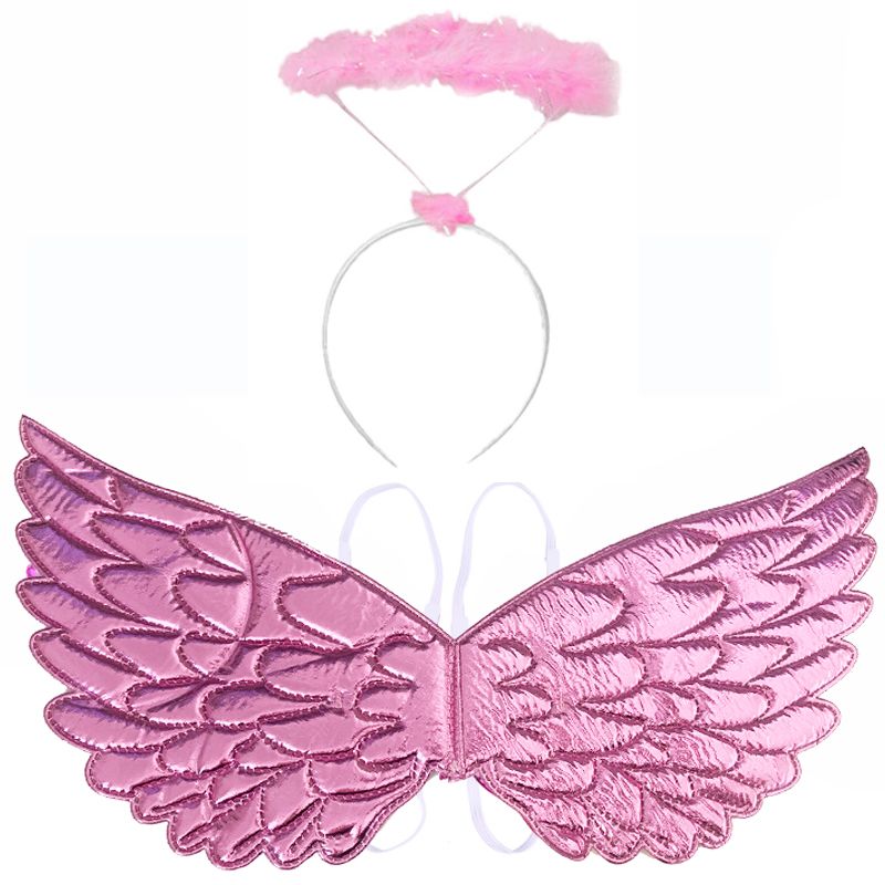 Pink Wings And Halo Headband Set