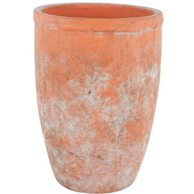 Sersi Antique Face Concrete Terracotta Vase - 30cm x 22cm x 22cm