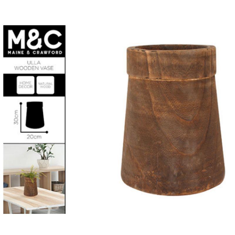 ULLA WOOD VASE 30CM H X D20CM