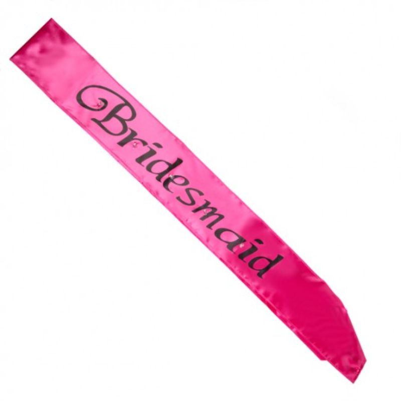 Hot Pink Bridesmaid Flashing Sash - 75cm x 9.3cm