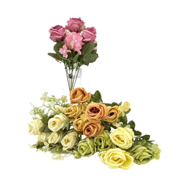Artificial Close Head Roses - 28cm