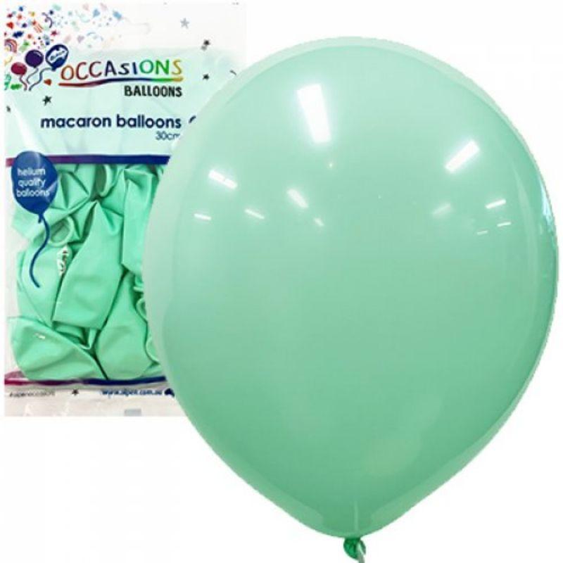 25 Pack Macaron Green Latex Balloons - 30cm