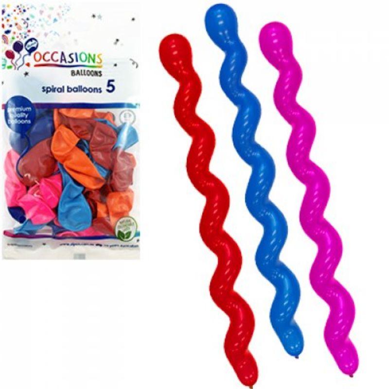 5 Pack Spirals Balloons