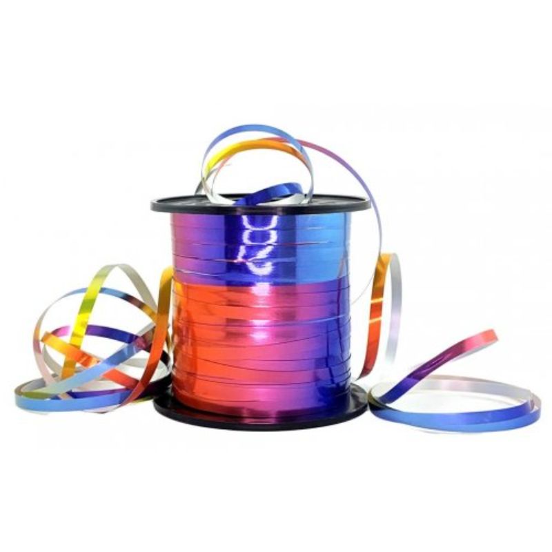 Rainbow Metallic Curling Ribbon - 225m