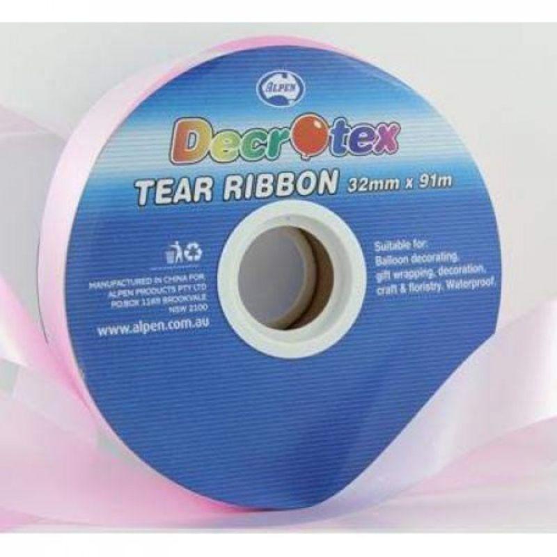 Light Pink Tear Ribbon - 91m x 32mm