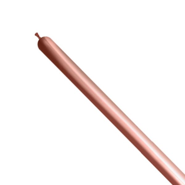 50 Pack 260s Reflex Rose Gold Modelling Latex Balloon - 5cm x 152cm