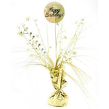 Load image into Gallery viewer, Happy Birthday Holographic Gold Centrepiece Weight - 165g