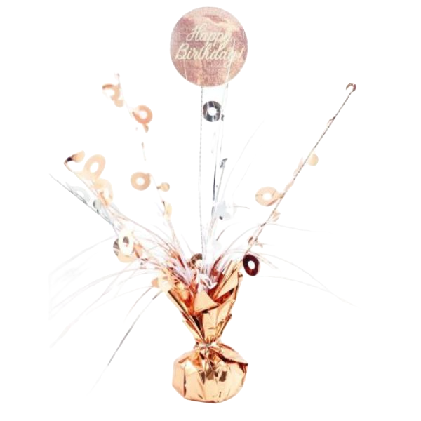 Happy Birthday Rose Gold & White Centrepiece Weight - 165g
