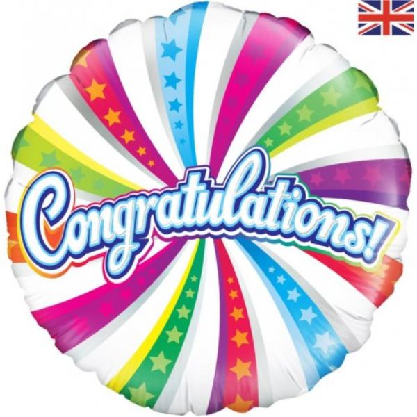 Congratulations Swirl Round Foil Balloon - 46cm