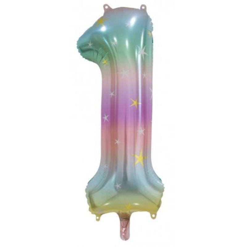 Pastel Rainbow #1 Foil Balloon - 86cm