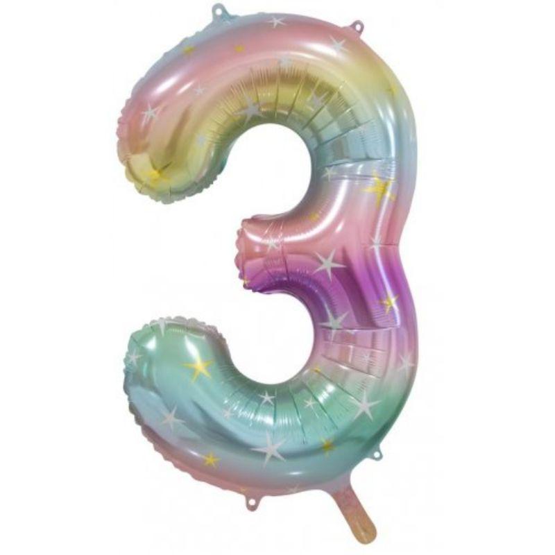 Pastel Rainbow #3 Foil Balloon - 86cm