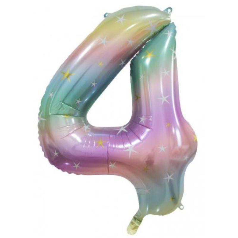 Pastel Rainbow #4 Foil Balloon - 86cm