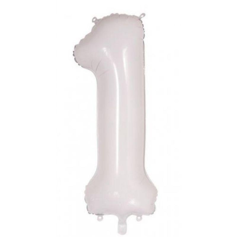White #1 Foil Balloon - 86cm