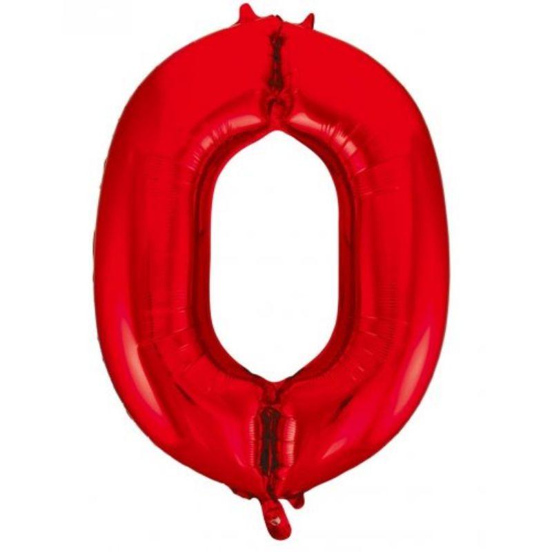 Red #0 Foil Balloon - 86cm