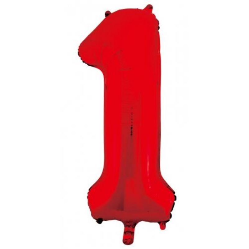 Red #1 Foil Balloon - 86cm