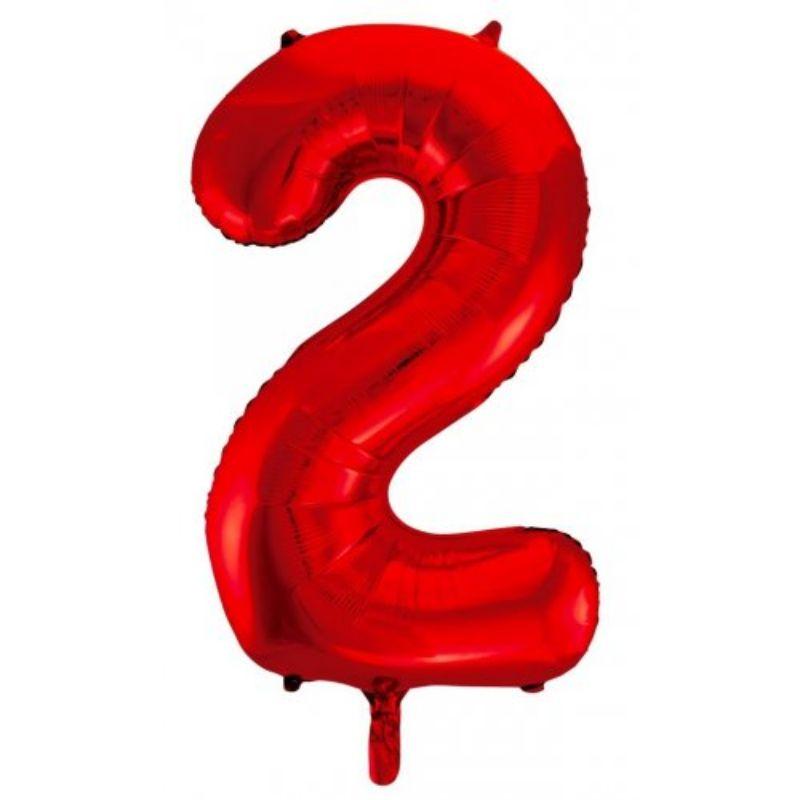 Red #2 Foil Balloon - 86cm