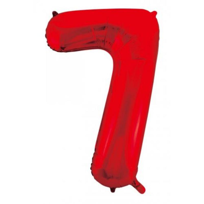 Red #7 Foil Balloon - 86cm