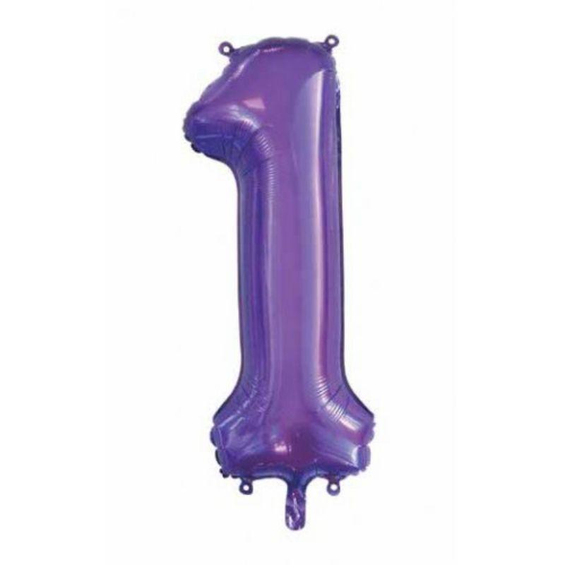 Purple #1 Foil Balloon - 86cm