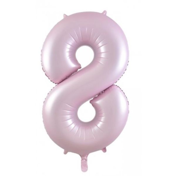 Matt Pastel Pink #8 Decrotex Foil Balloon - 86.36cm