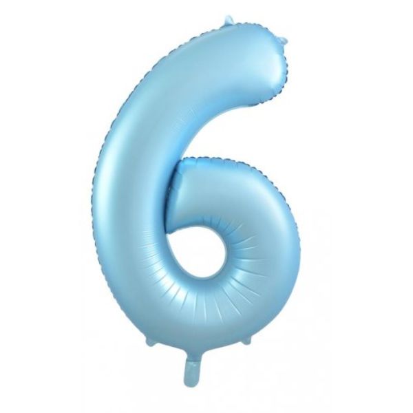 Matt Pastel Blue #6 Decrotex Foil Balloon - 86.36cm