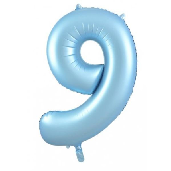 Matt Pastel Blue #9 Decrotex Foil Balloon - 86.36cm